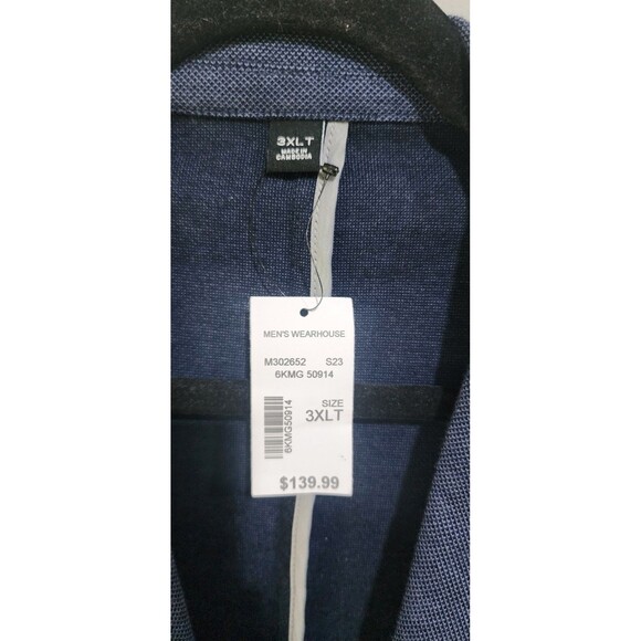 NEW Michael Strahan Blazer Mens 3XLT Blue Unconstructed Two Button Casual - Picture 3 of 12